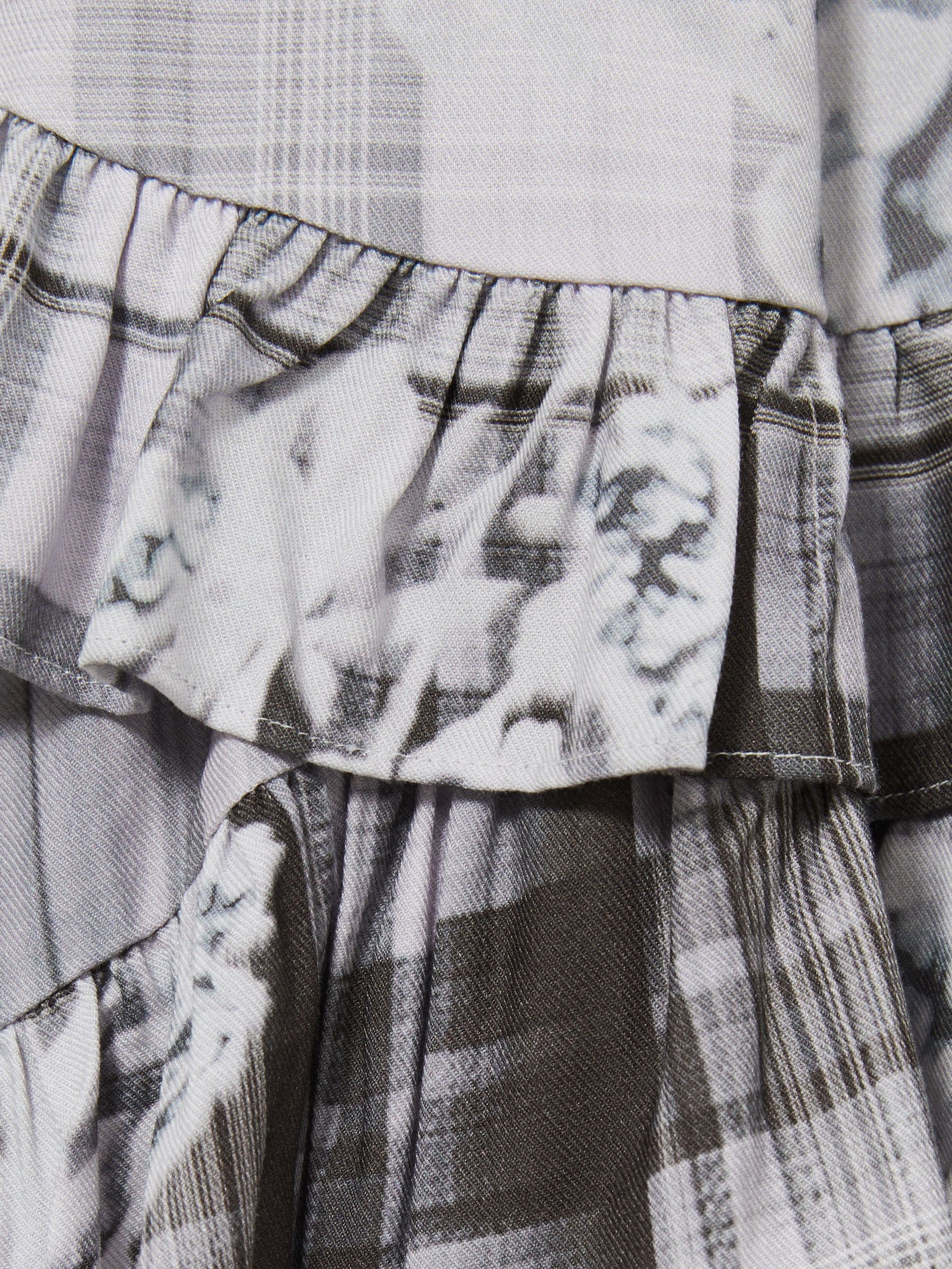 Reiss Grey Alodie 4-9 yrs Floral Print Check Tiered-Frill Dress image 4