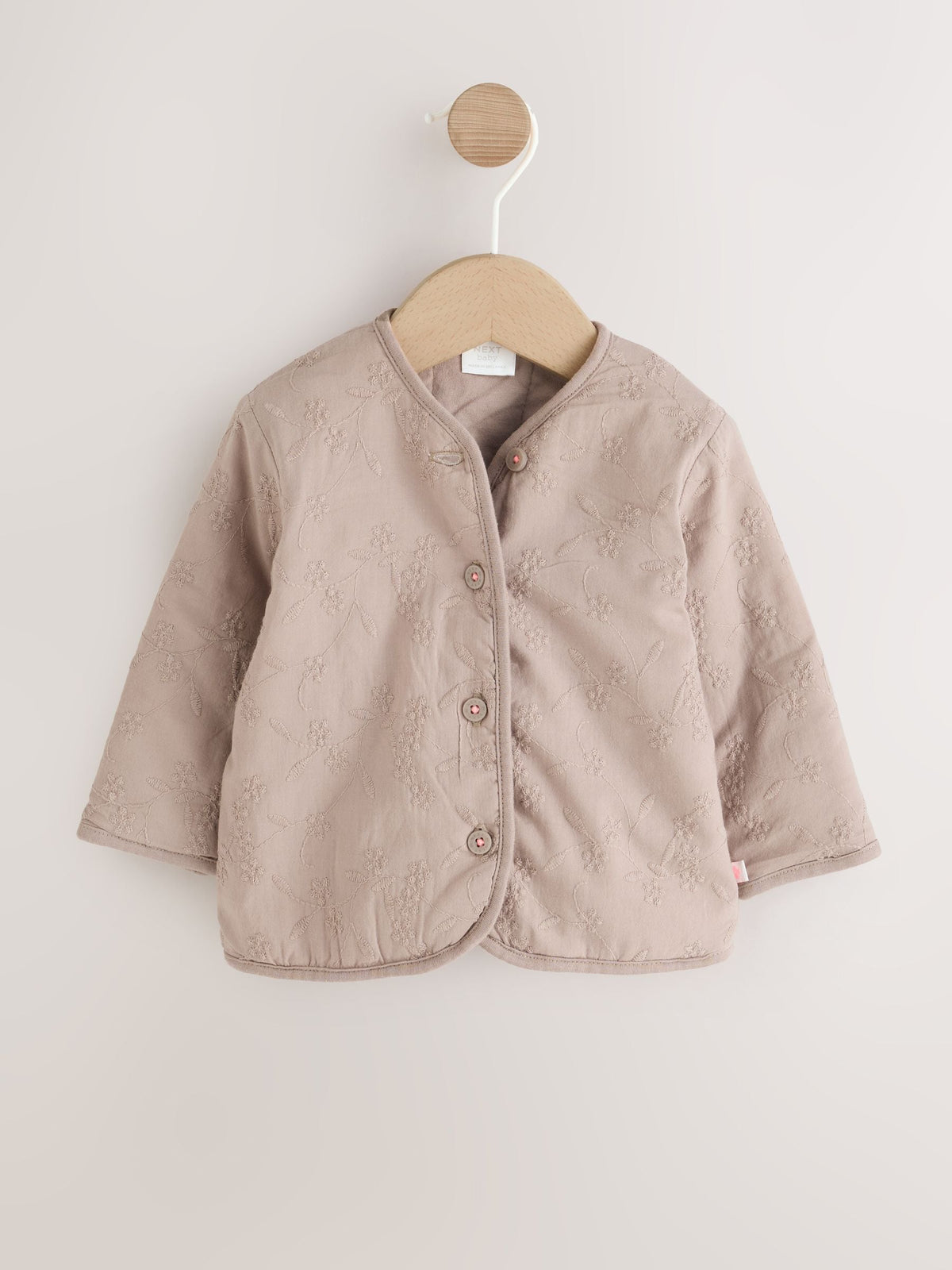 Neutral Broderie Button Through Baby Jacket (0mths-2yrs) - image 1