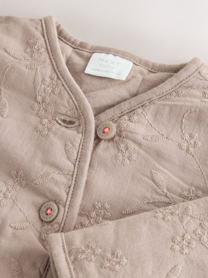 Neutral Broderie Button Through Baby Jacket (0mths-2yrs) - image 3