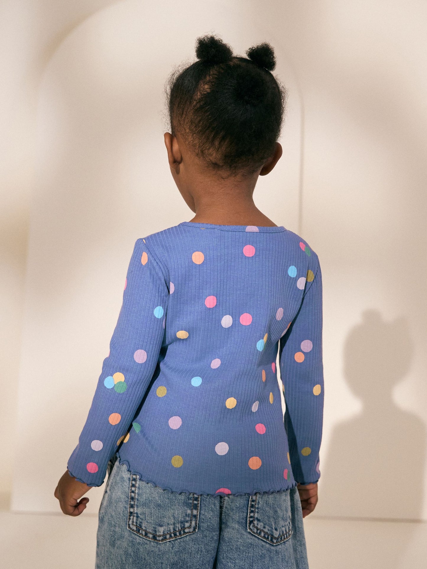 Dsiney Kidz - Blue/Multi Spot Rib Long Sleeve T-Shirt (3mths-7yrs) image 2