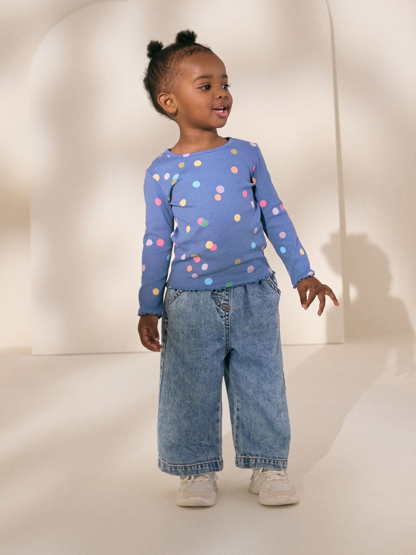 Dsiney Kidz - Blue/Multi Spot Rib Long Sleeve T-Shirt (3mths-7yrs) image 3