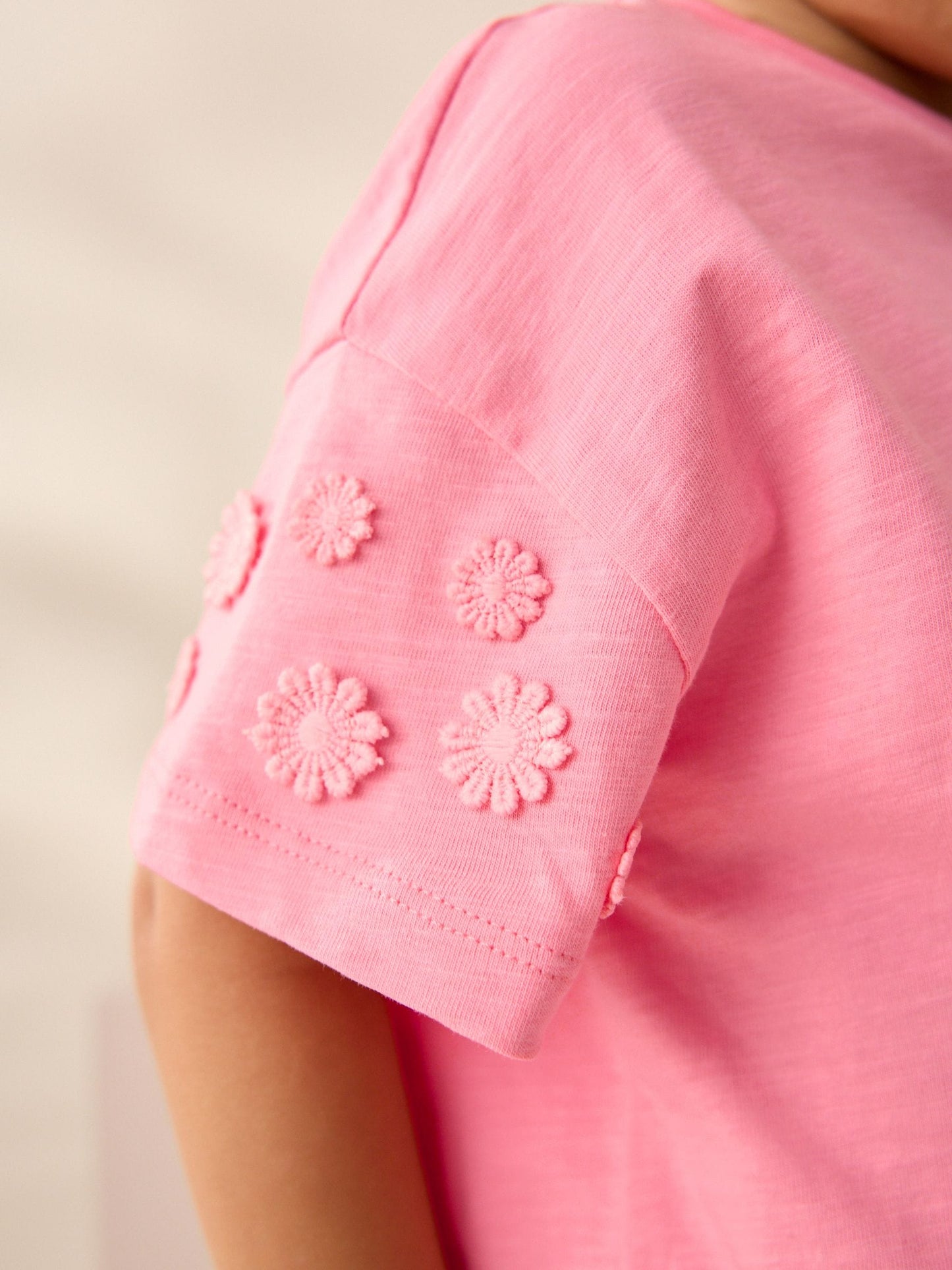 Pink 100% Cotton Daisy Short Sleeve T-Shirt (3mths-7yrs) image 4