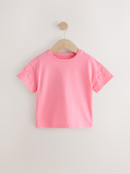 Pink 100% Cotton Daisy Short Sleeve T-Shirt (3mths-7yrs) image 5