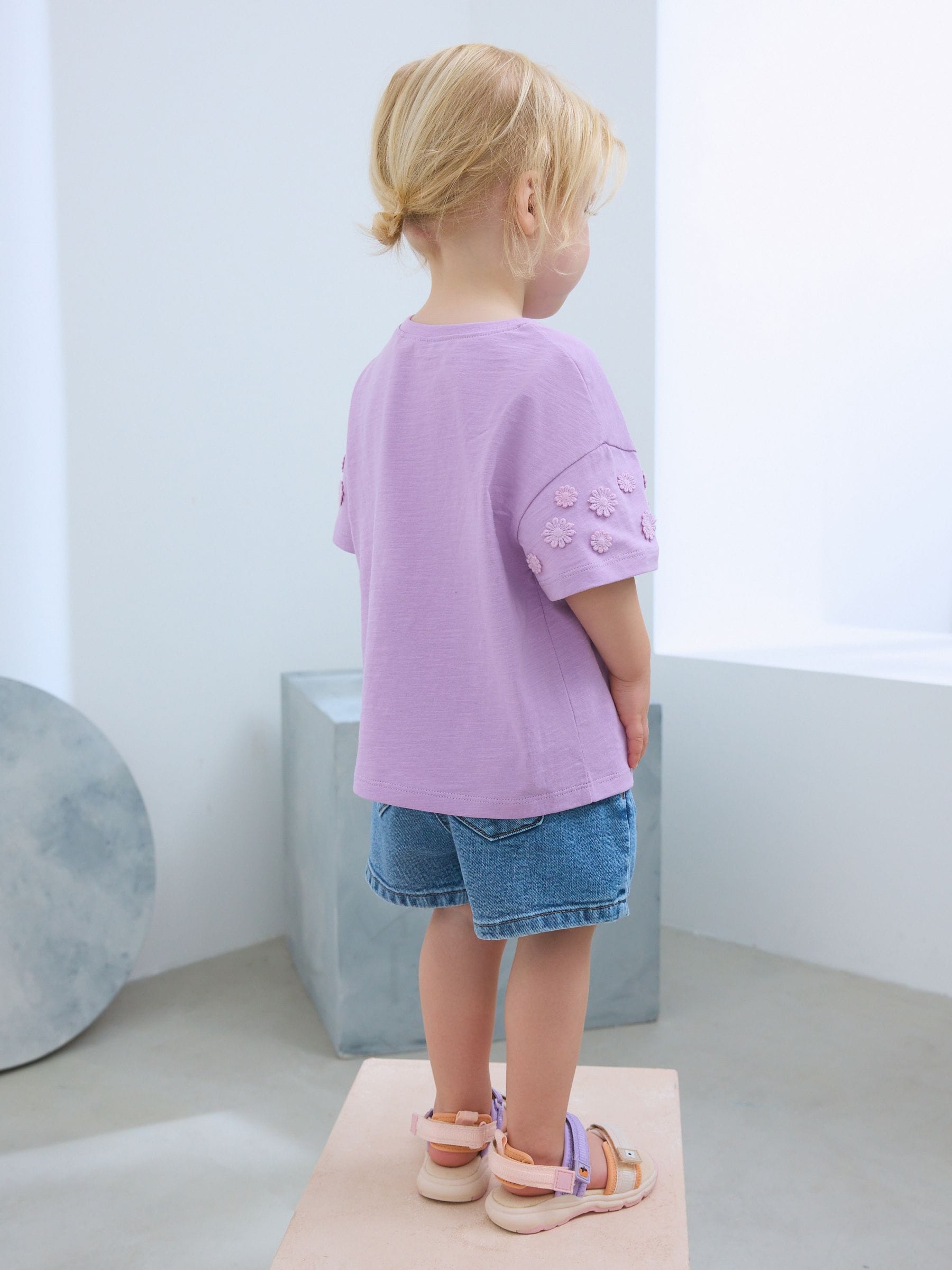 Purple 100% Cotton Daisy Short Sleeve T-Shirt (3mths-7yrs) image 4