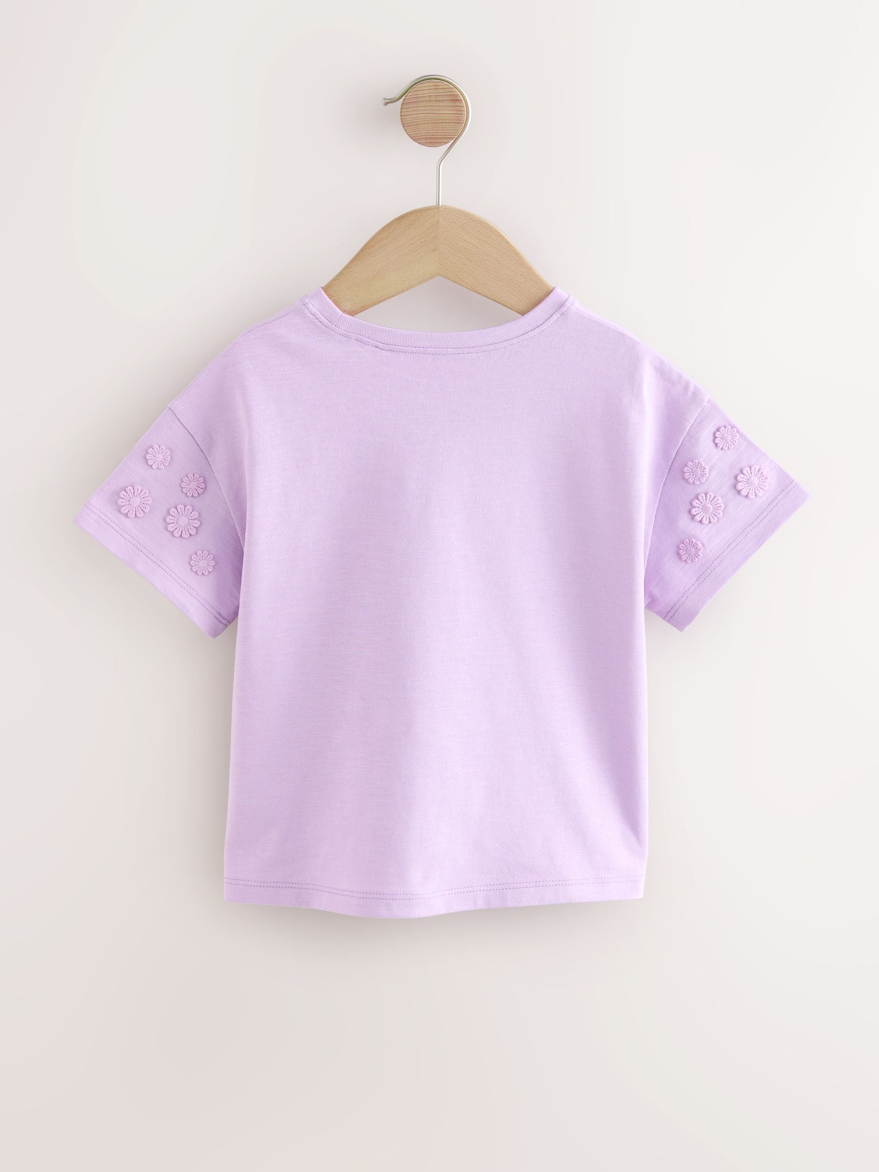 Purple 100% Cotton Daisy Short Sleeve T-Shirt (3mths-7yrs) image 7