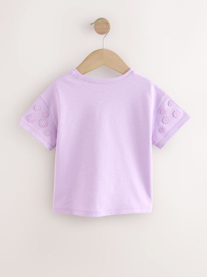 Purple 100% Cotton Daisy Short Sleeve T-Shirt (3mths-7yrs) image 7