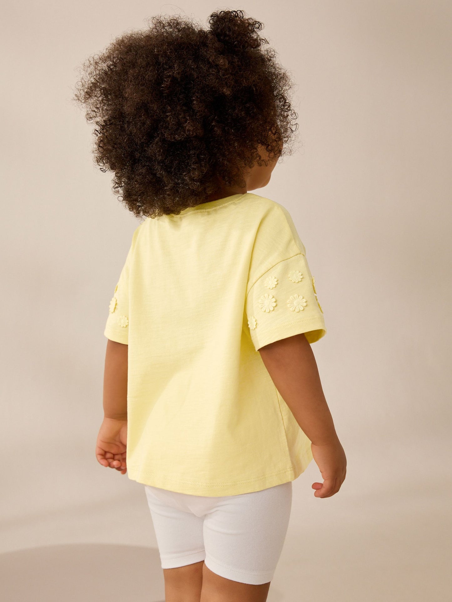 Yellow 100% Cotton Daisy Short Sleeve T-Shirt (3mths-7yrs) image 3