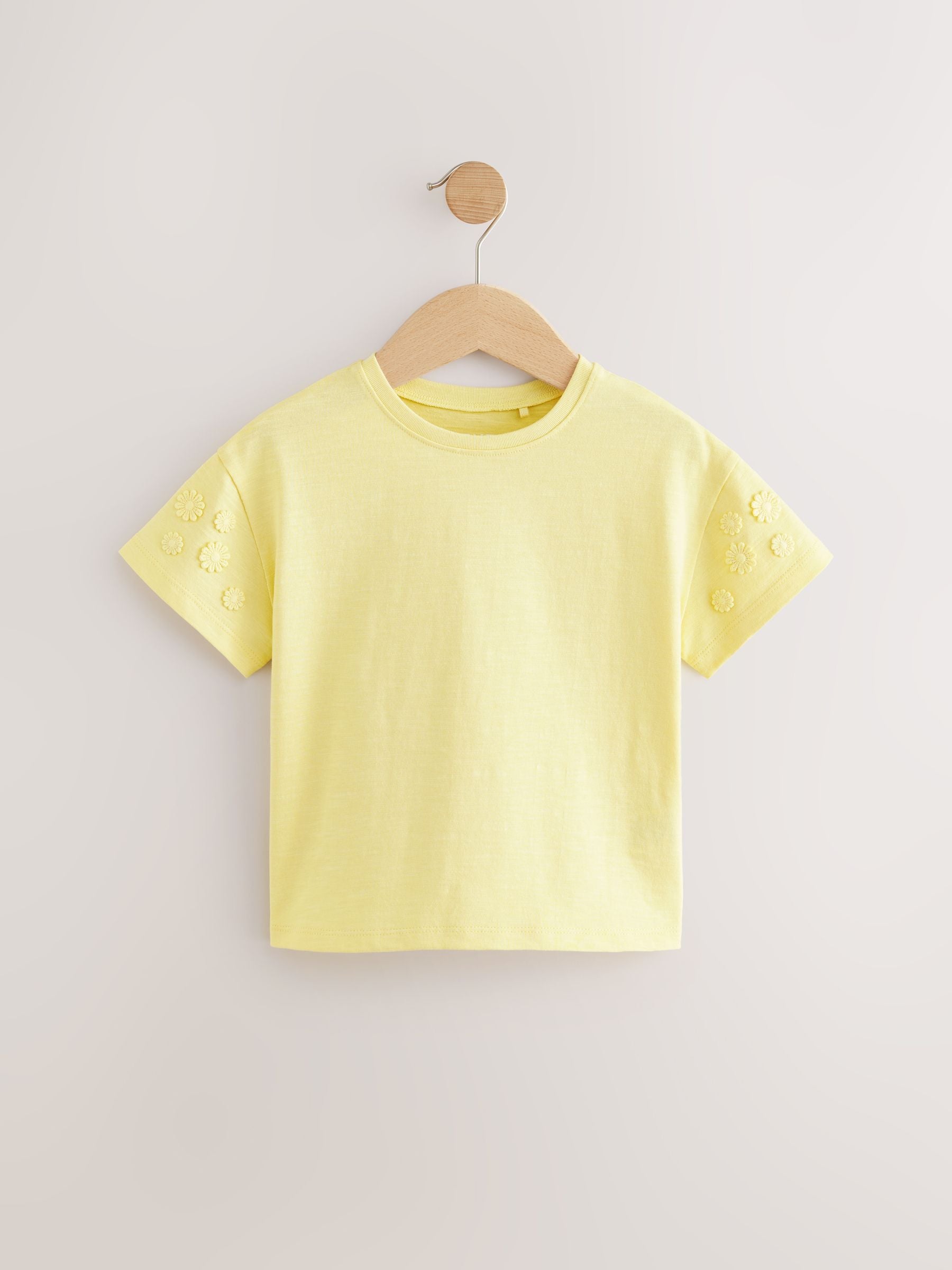 Yellow 100% Cotton Daisy Short Sleeve T-Shirt (3mths-7yrs) image 5