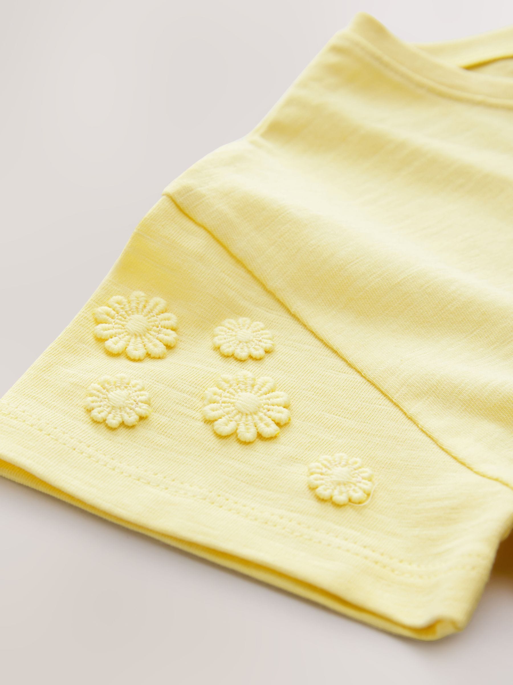 Yellow 100% Cotton Daisy Short Sleeve T-Shirt (3mths-7yrs) image 8