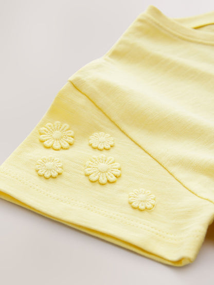 Yellow 100% Cotton Daisy Short Sleeve T-Shirt (3mths-7yrs) image 8