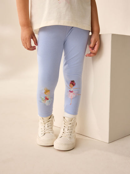 Blue Ballerina Knee Embellished Leggings (3mths-7yrs) image 2