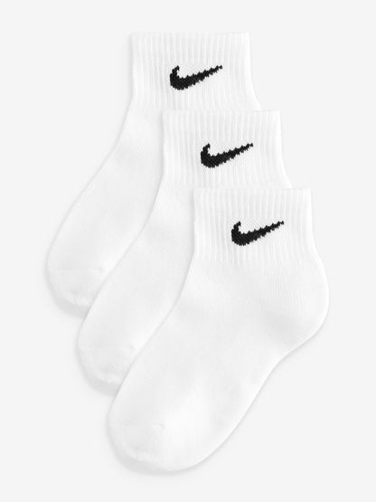 Nike White Little Kids Ankle Socks 3 Pack - image 1