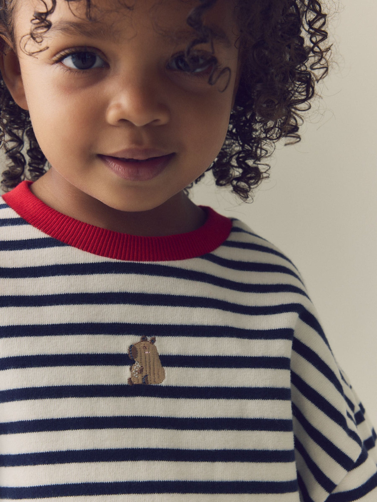 Navy Stripe Capybara Long Sleeve Cuffed Top (3mths-7yrs) - image 2