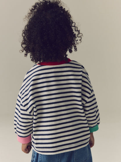 Navy Stripe Capybara Long Sleeve Cuffed Top (3mths-7yrs) - image 3