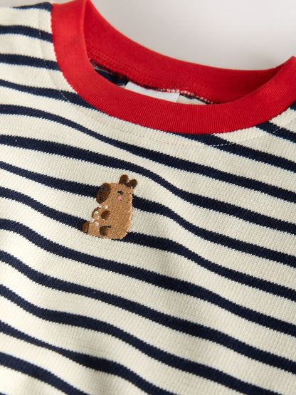 Navy Stripe Capybara Long Sleeve Cuffed Top (3mths-7yrs) - image 7