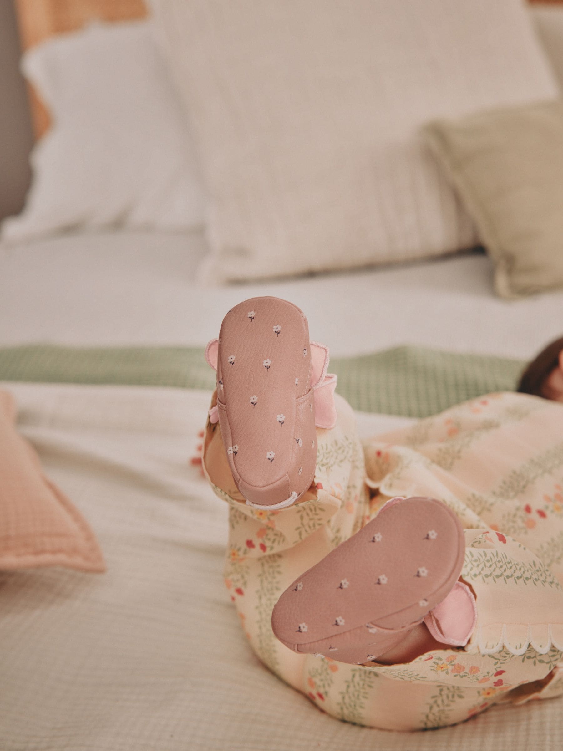 Pink Rust Baby Floral Print Boots (0-18mths) image 4