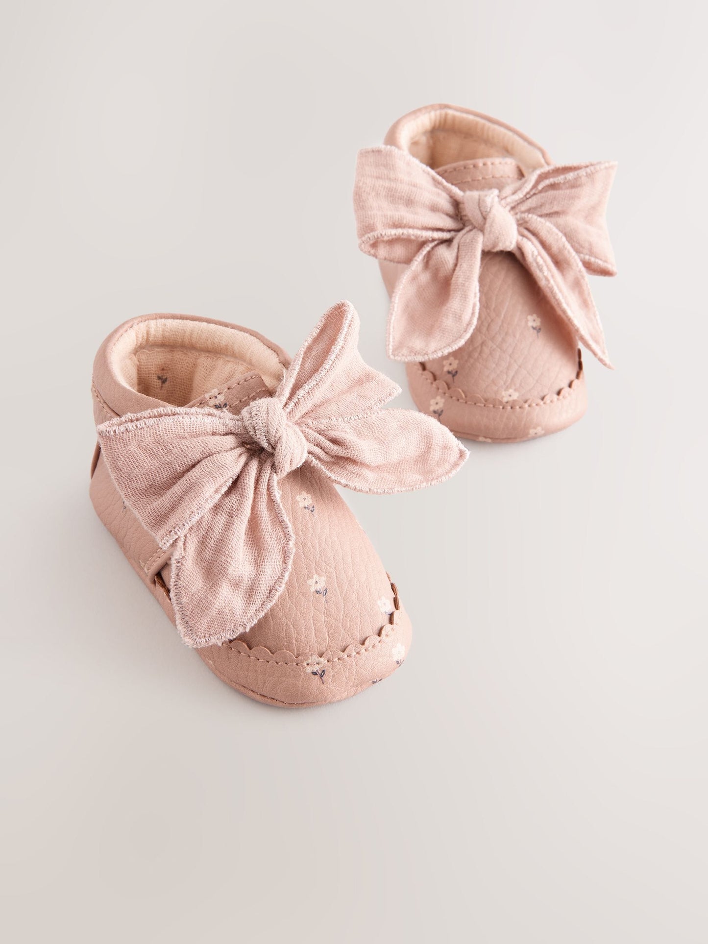 Pink Rust Baby Floral Print Boots (0-18mths) image 2