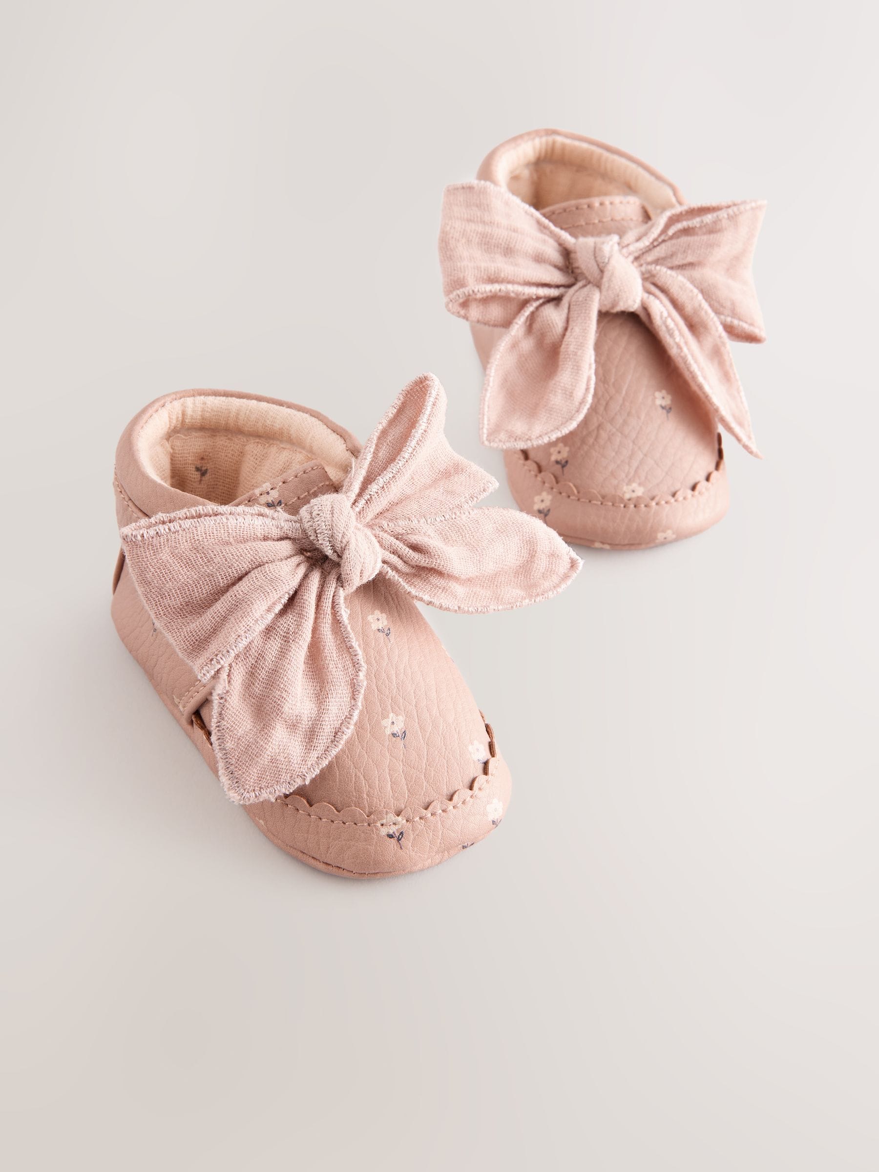 Pink Rust Baby Floral Print Boots (0-18mths) image 2