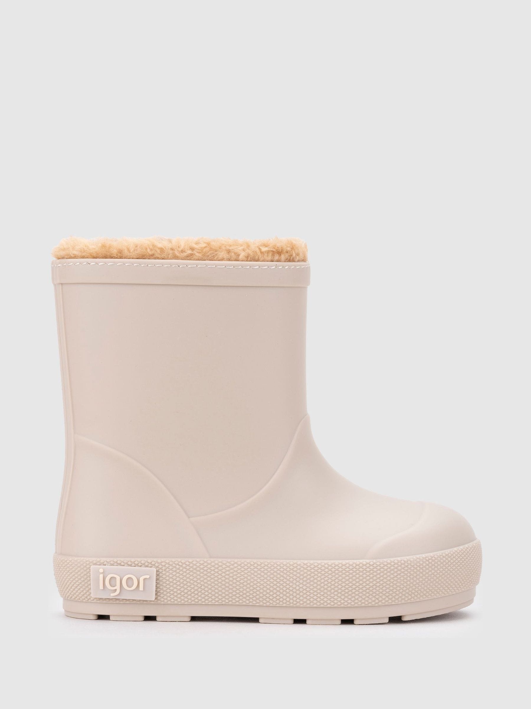 Igor Cream Yogi Faux Fur Warm Lined Wellies image 1