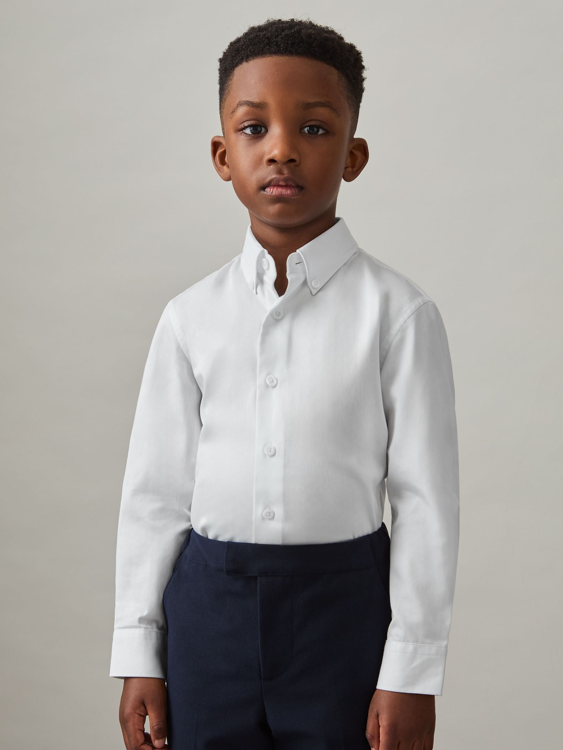 Dsiney Kidz - Reiss White Redknapp 3-9 yrs Cotton Slim-Fit Button-Down Shirt image 3