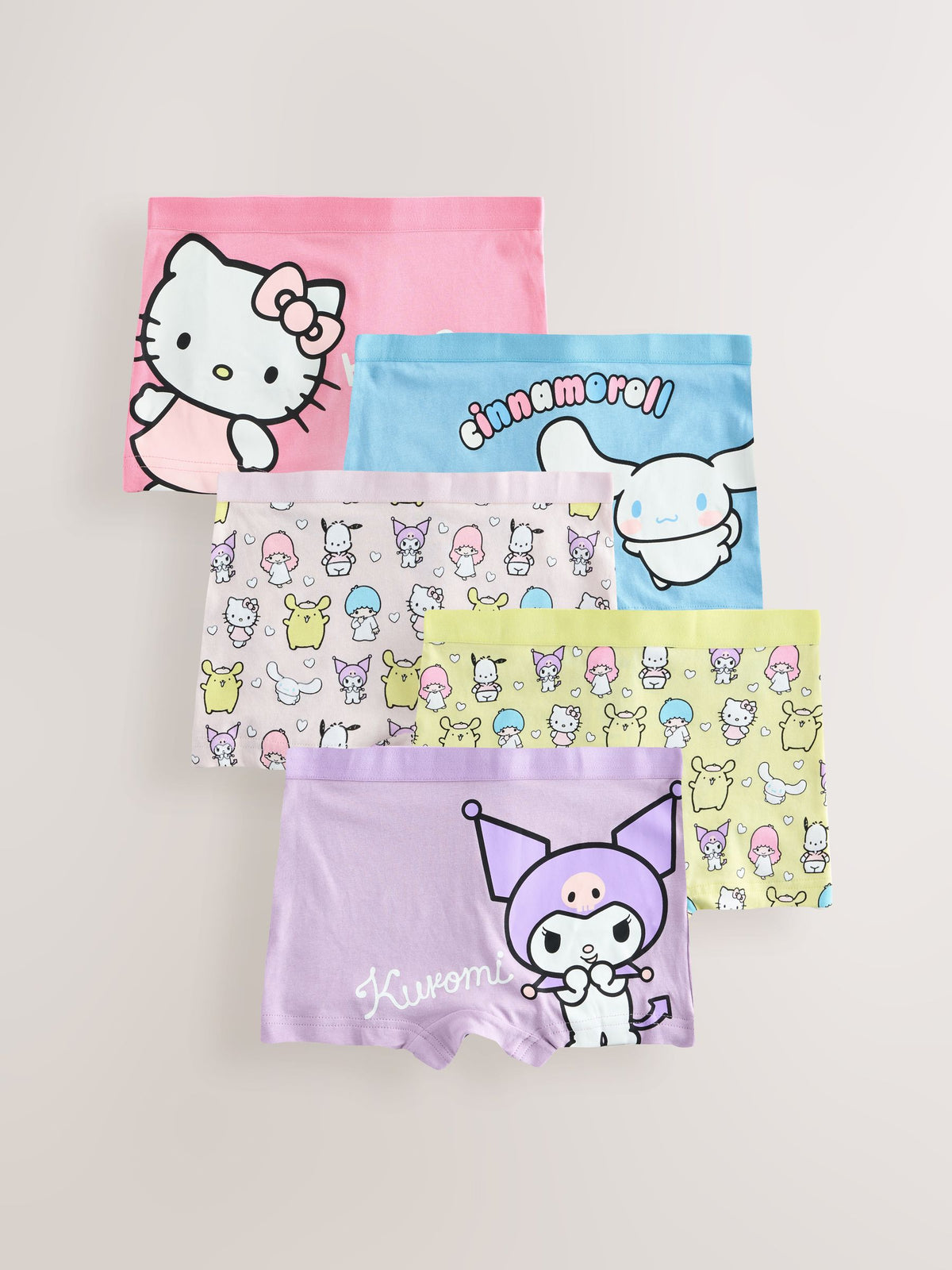 Pink/Lilac Pink Hello Kitty Shorts 5 Pack (2-14yrs) - image 1