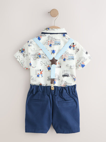 Blue/White Paddington Cath Kidston Shirt, Braces, Short & Bow Tie Set (3mths-7yrs) image 5