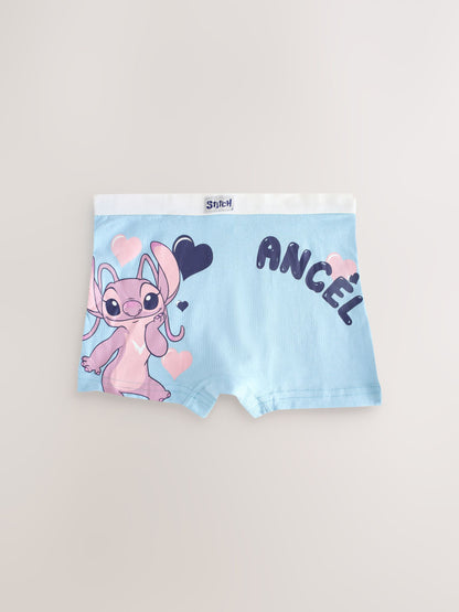 Pink/Blue Disney Stitch and Angel Shorts 5 Pack (2-16yrs) - image 2