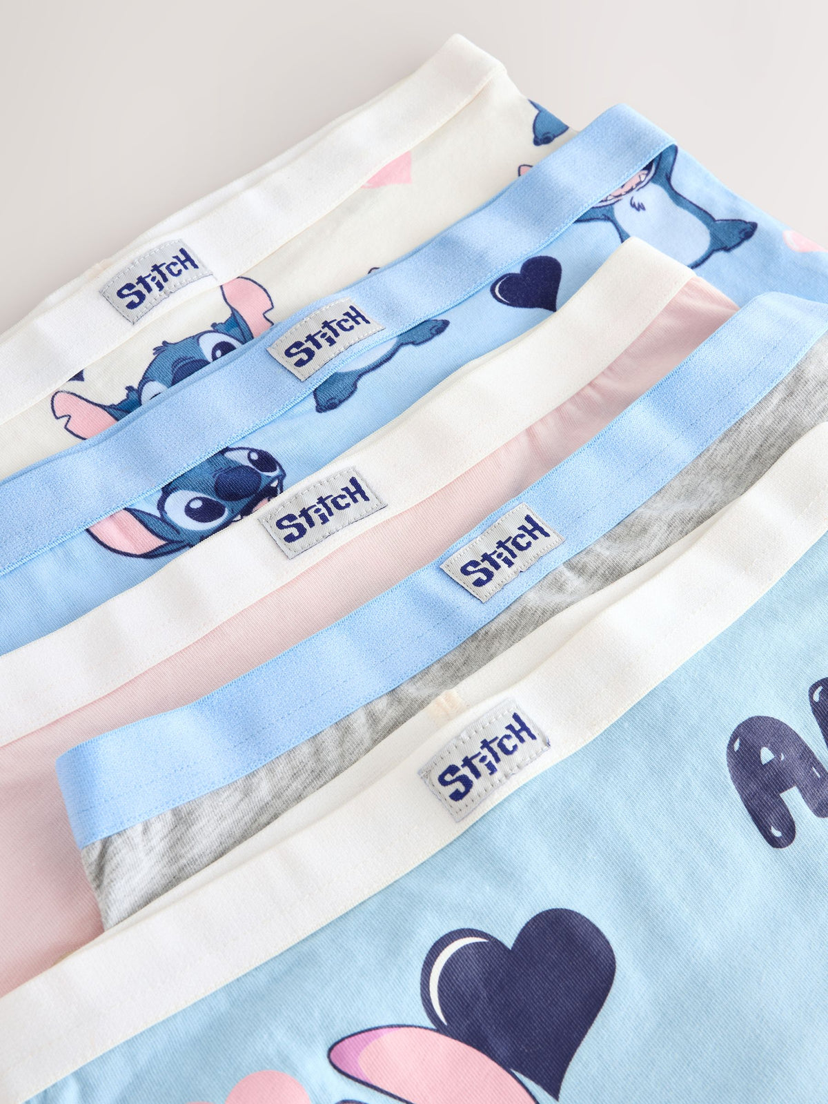 Pink/Blue Disney Stitch and Angel Shorts 5 Pack (2-16yrs) - image 8