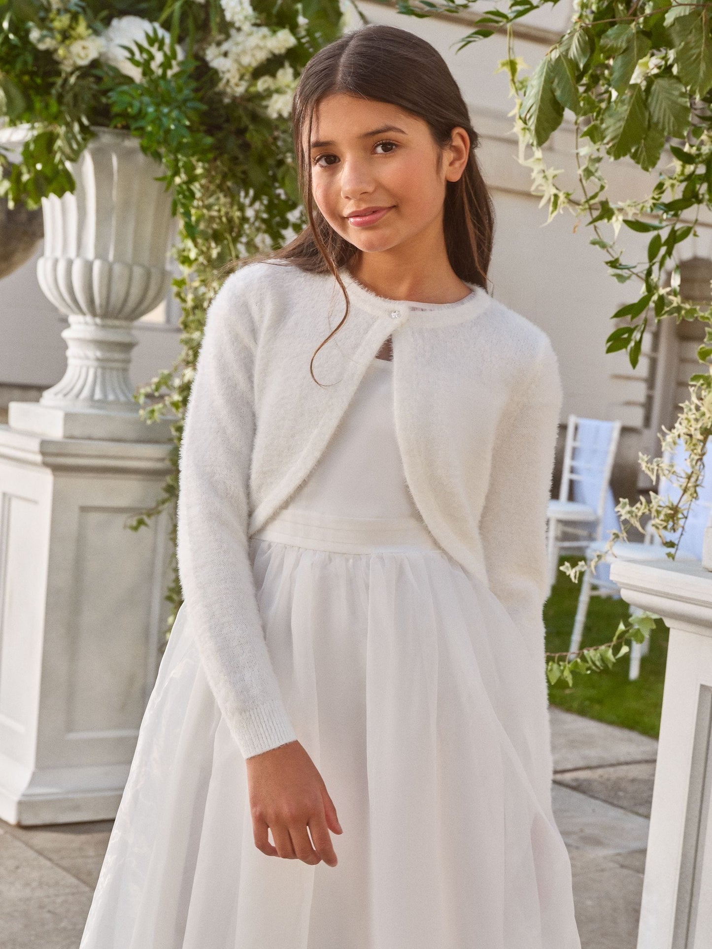Dsiney Kidz - Lipsy Ivory Fluffy Occasion Bolero (5-16yrs) image 1