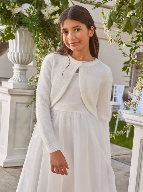 Dsiney Kidz - Lipsy Ivory Fluffy Occasion Bolero (5-16yrs) image 1