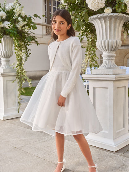 Dsiney Kidz - Lipsy Ivory Fluffy Occasion Bolero (5-16yrs) image 3