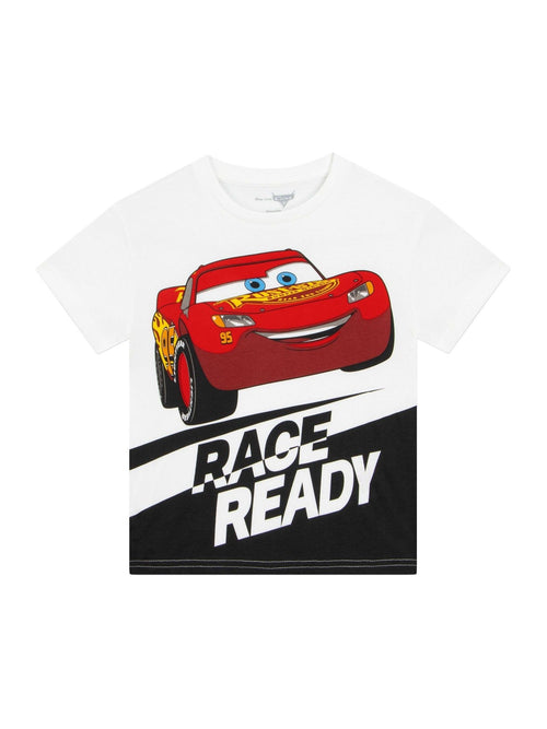 Character White Disney Cars Lightning McQueen 100% Cotton T-Shirt image 1