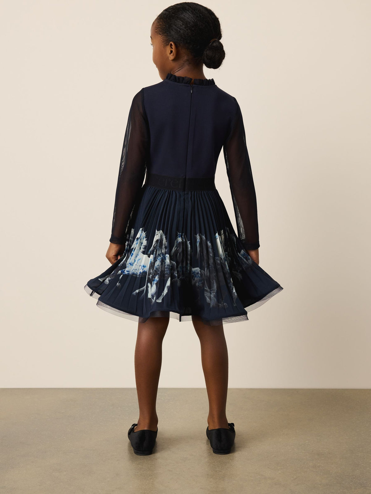CERENE Navy Becca Pleated Ponte Dress - image 3