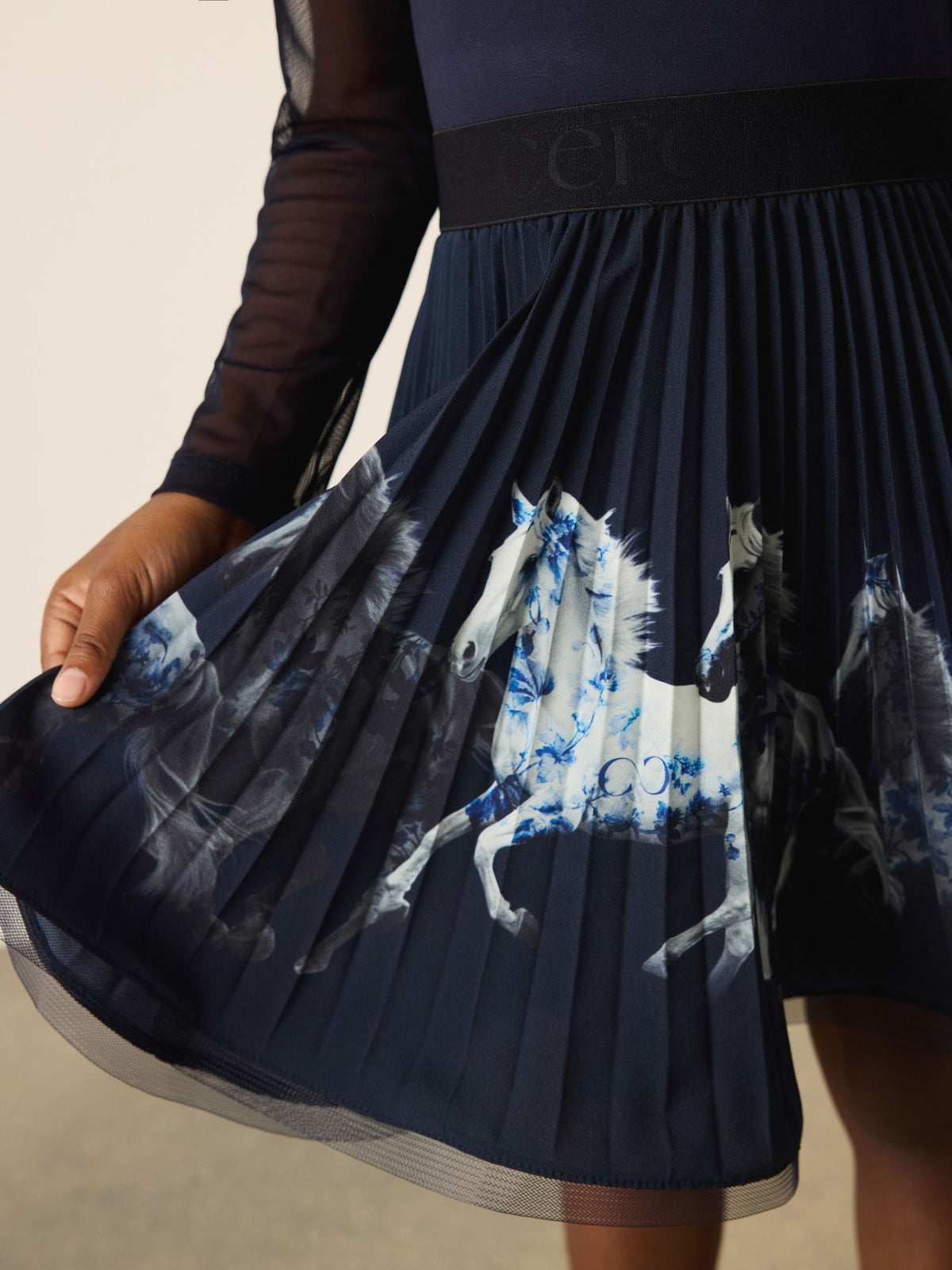 CERENE Navy Becca Pleated Ponte Dress - image 4