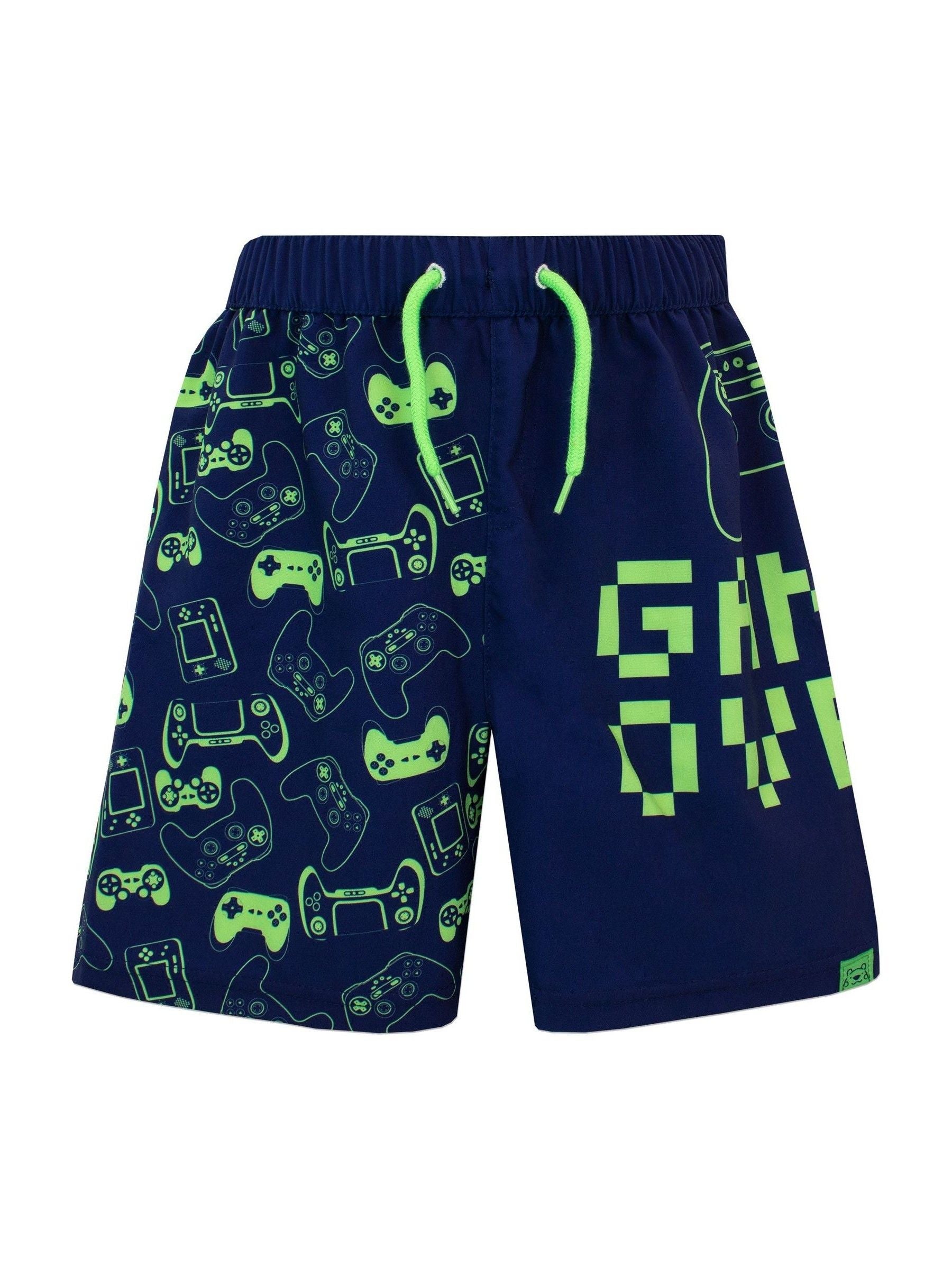 Harry Bear Blue Gaming Swim Shorts image 1