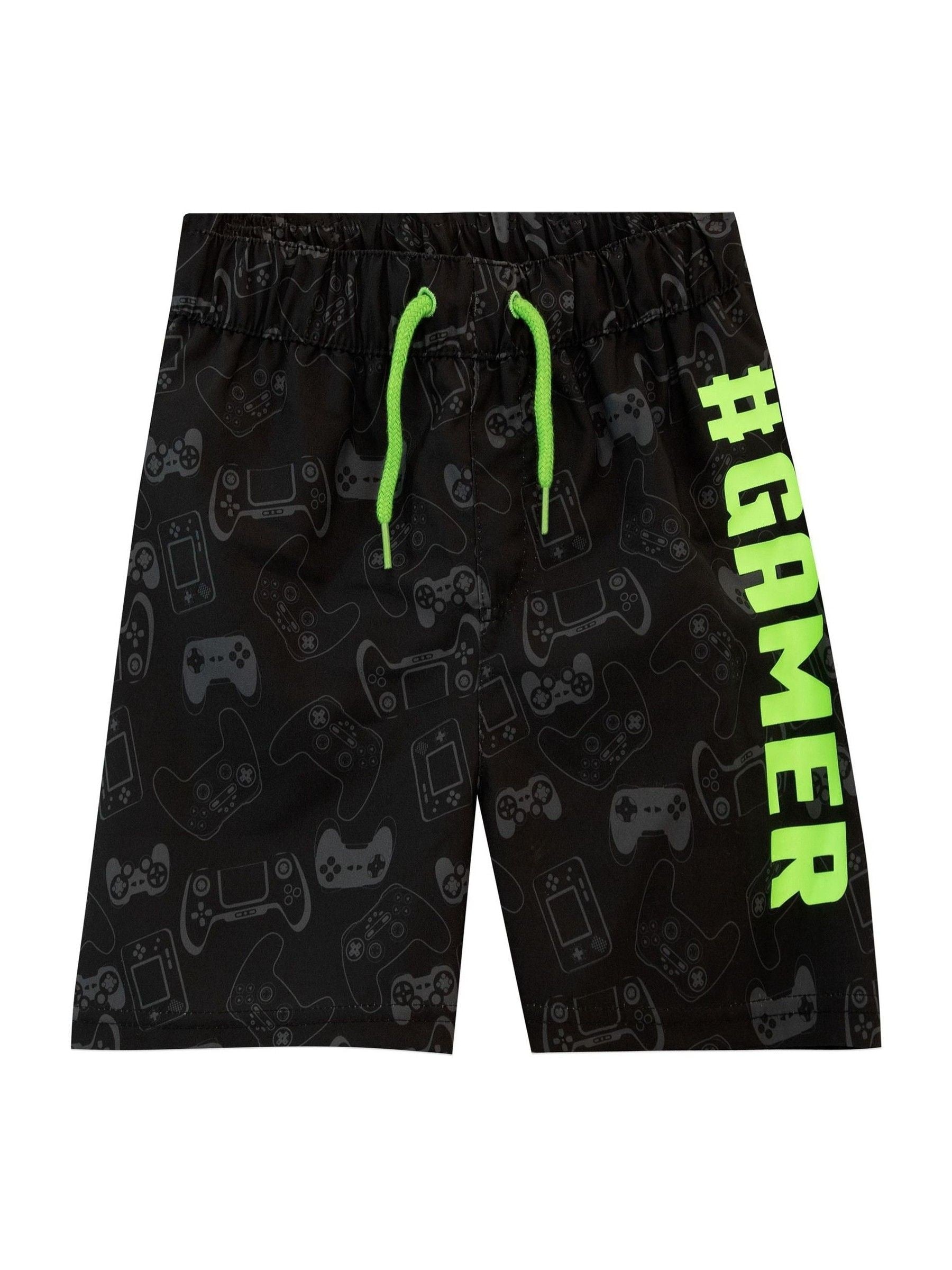 Harry Bear Black Gamer Swim Shorts image 1