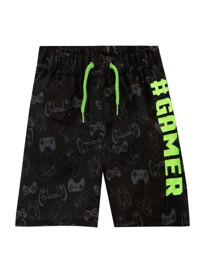 Harry Bear Black Gamer Swim Shorts image 1