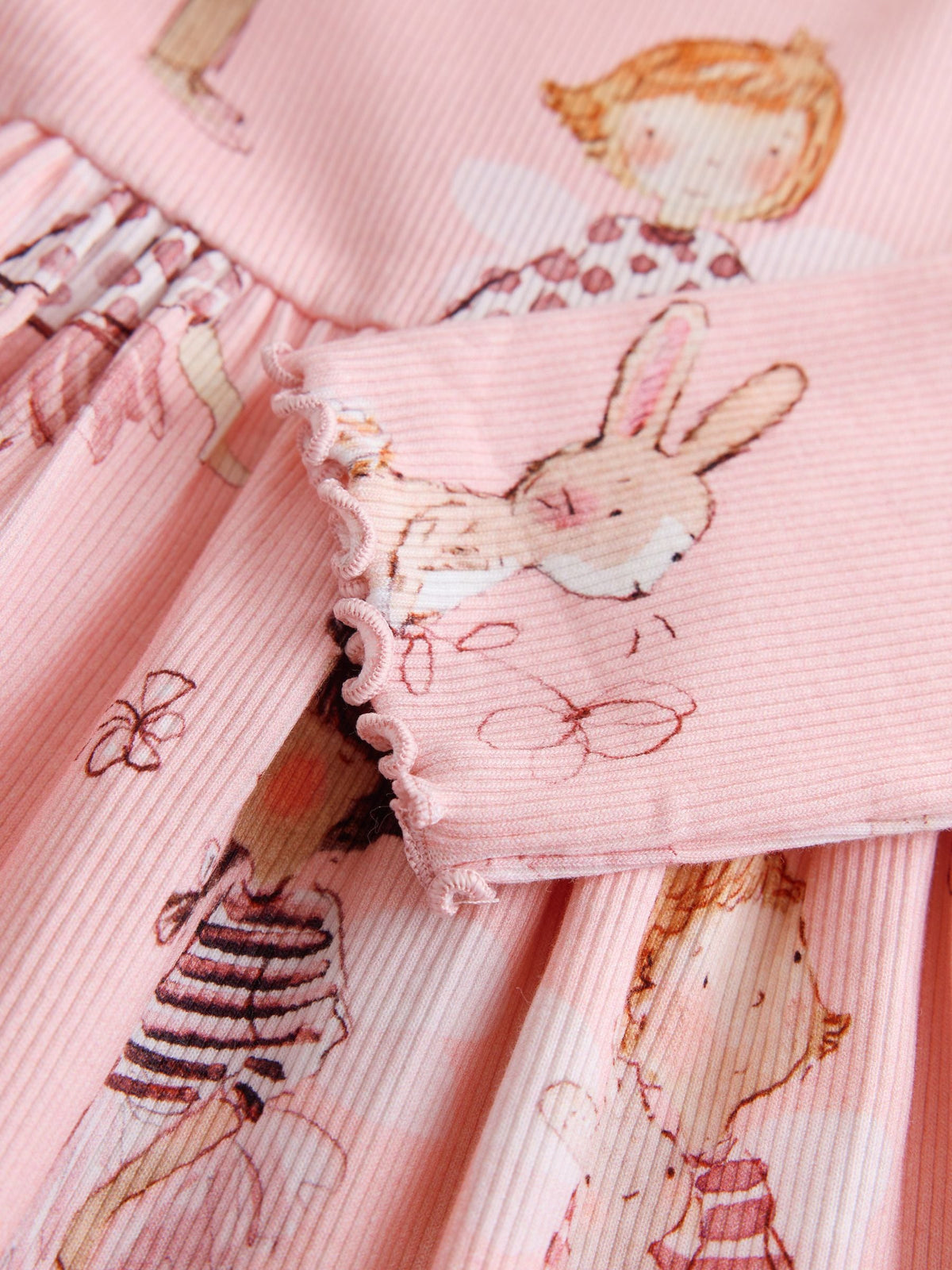 Dsiney Kidz - Pink Fairy Bunny Long Sleeve Ribbed Dress (3mths-7yrs) image 3