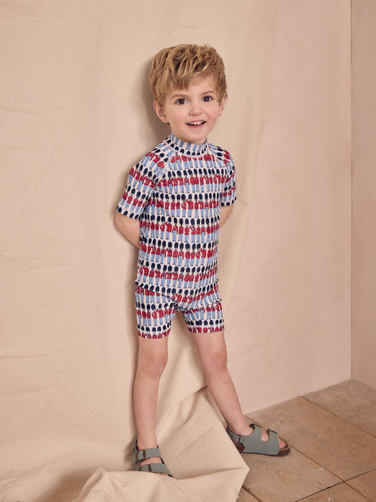 Red/Blue Cath Kidston Sunsafe All-In-One Swimsuit (3mths-7yrs)