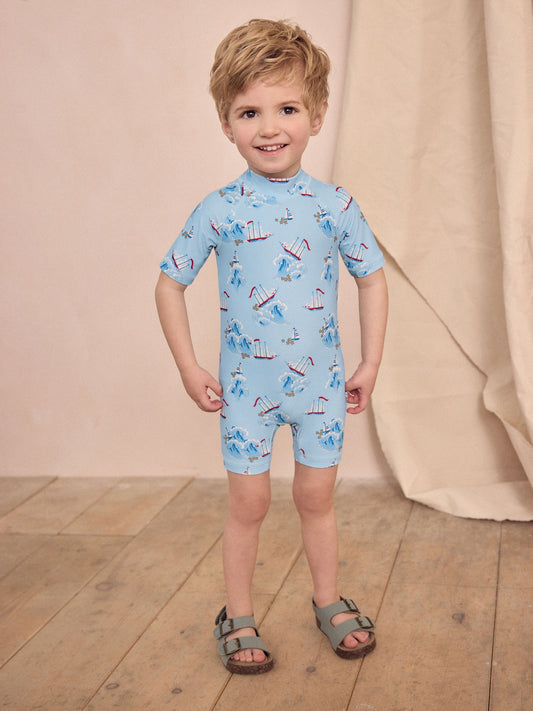 Blue Cath Kidston Sunsafe All-In-One Swimsuit (3mths-7yrs)