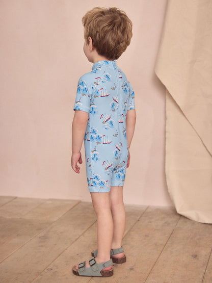 Blue Cath Kidston Sunsafe All-In-One Swimsuit (3mths-7yrs)