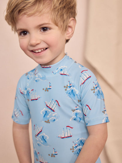 Blue Cath Kidston Sunsafe All-In-One Swimsuit (3mths-7yrs)