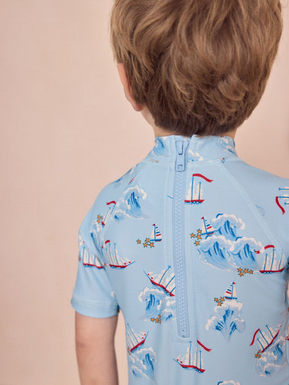 Blue Cath Kidston Sunsafe All-In-One Swimsuit (3mths-7yrs)