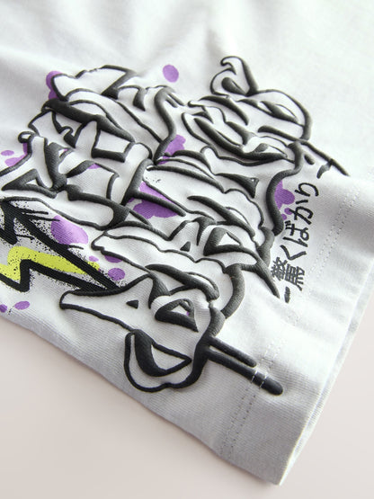 Dsiney Kidz - Black/White/Grey Relaxed Fit Graphic Print Short Sleeve T-Shirts 3 Pack (3-16yrs) image 9