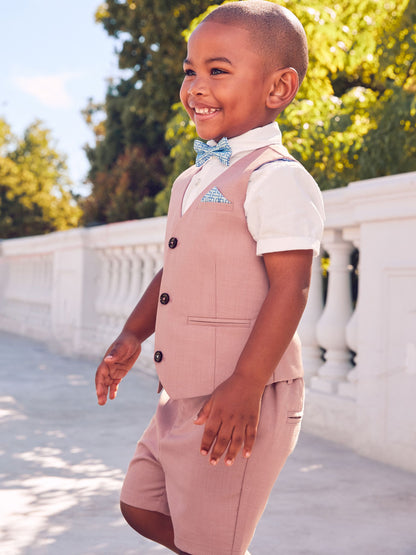 Baker by Ted Baker Pink Shirt Waistcoat and Shorts Set image 3