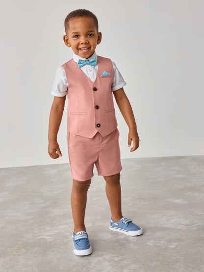 Baker by Ted Baker Pink Shirt Waistcoat and Shorts Set image 6