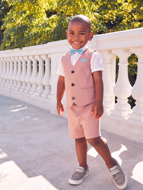 Baker by Ted Baker Pink Shirt Waistcoat and Shorts Set image 1