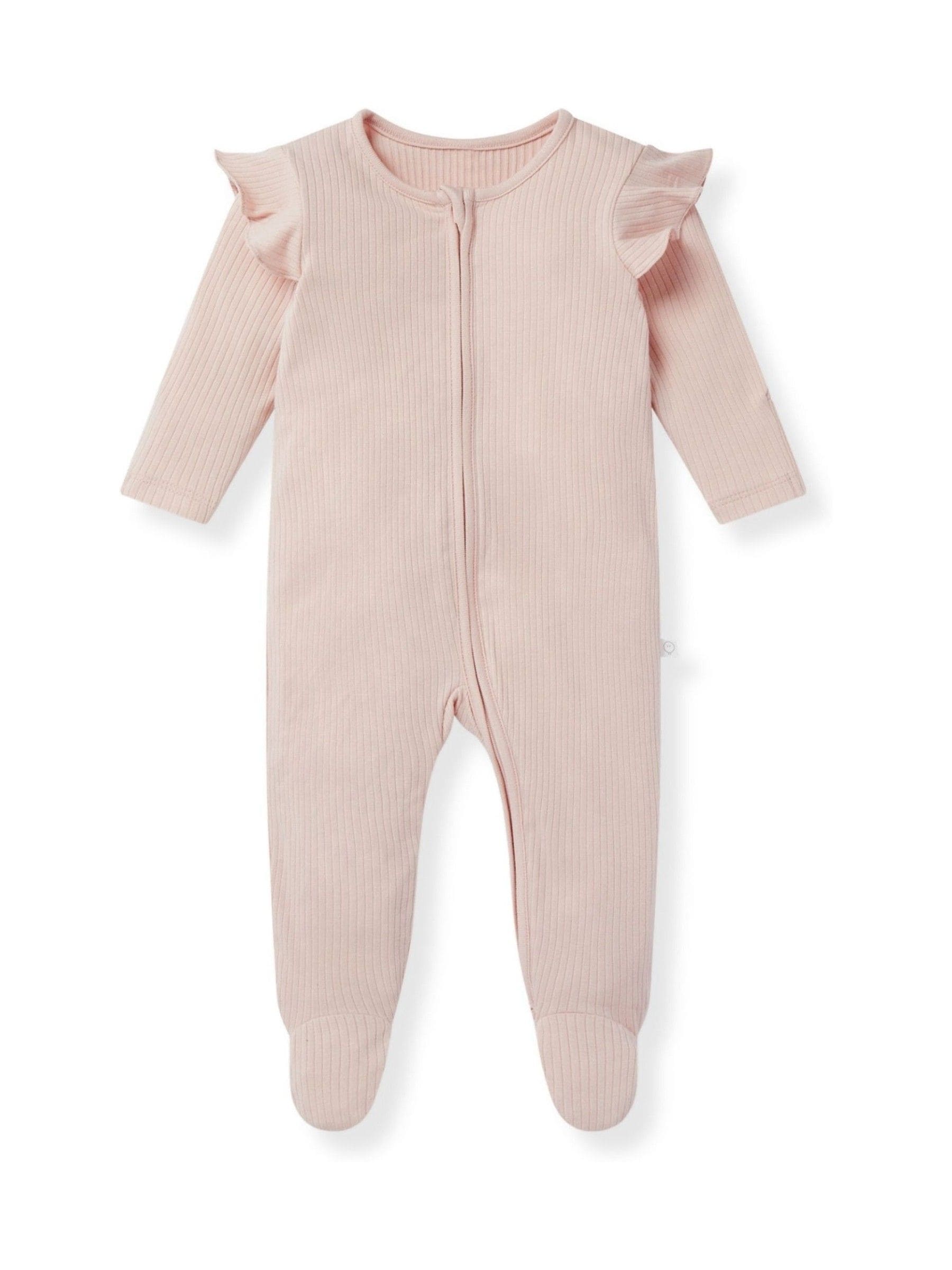 MORI Pink Supersoft Ribbed 2 Way Zip Sleepsuit image 6