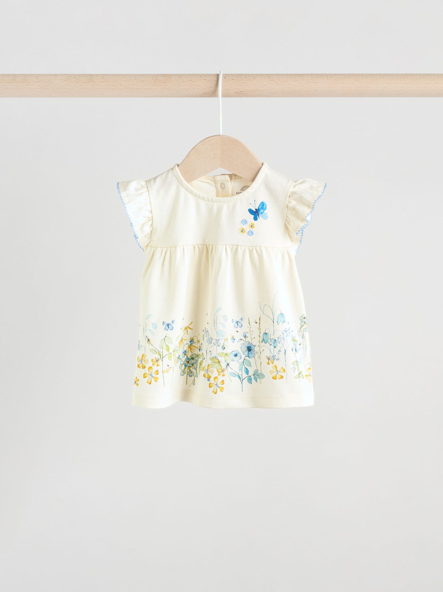 Blue/White Floral Baby Frill T-Shirt and Shorts Set 6 Piece (0mths-2yrs) image 3