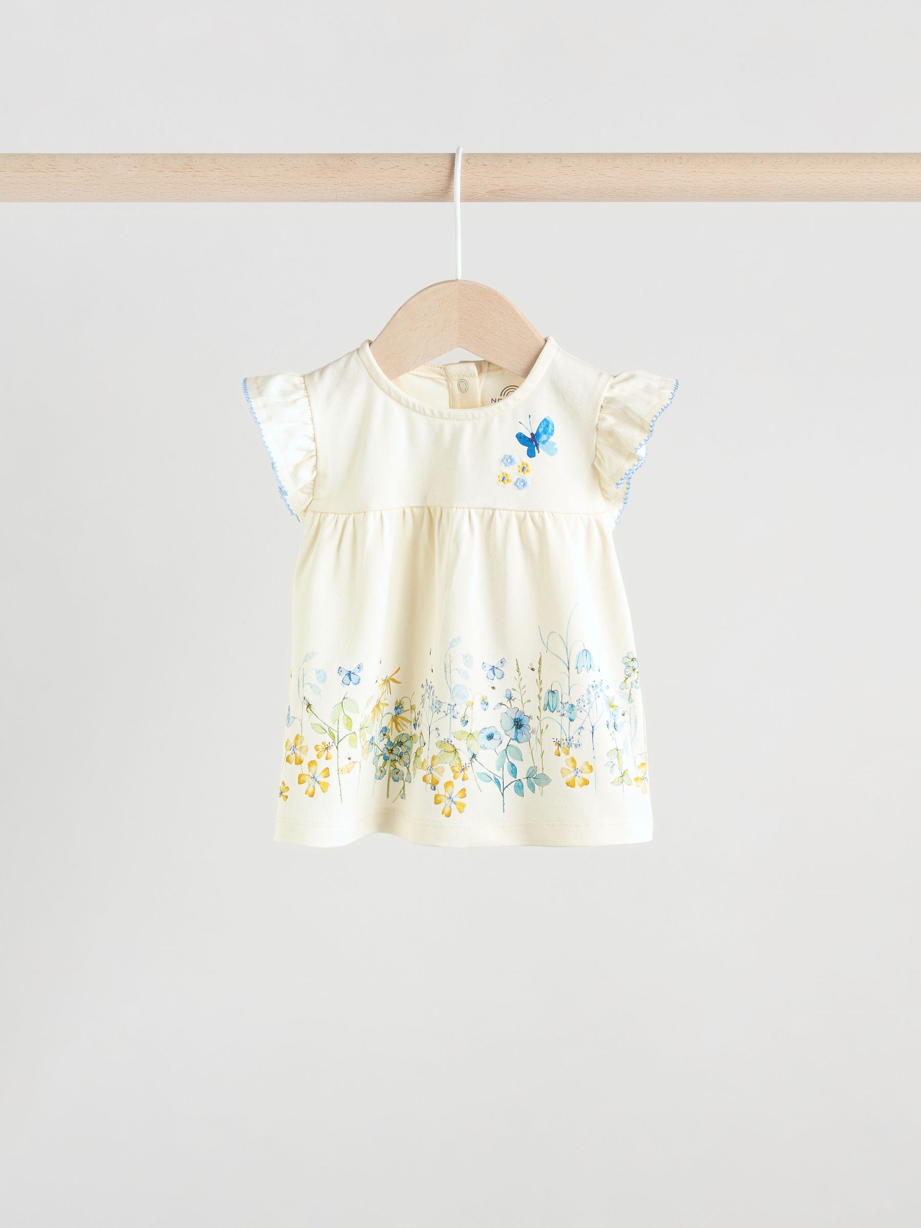 Blue/White Floral Baby Frill T-Shirt and Shorts Set 6 Piece (0mths-2yrs) image 3